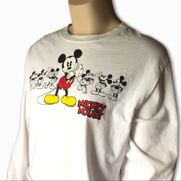 White Long Sleeve Mickey Mouse Top by Disney - Picture 2 of 6